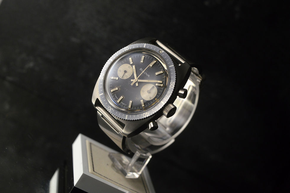 Miniatura: Bulova Rare Men's Deep Sea 666 Vintage Chronograph "Devil Diver" 38mm Steel
