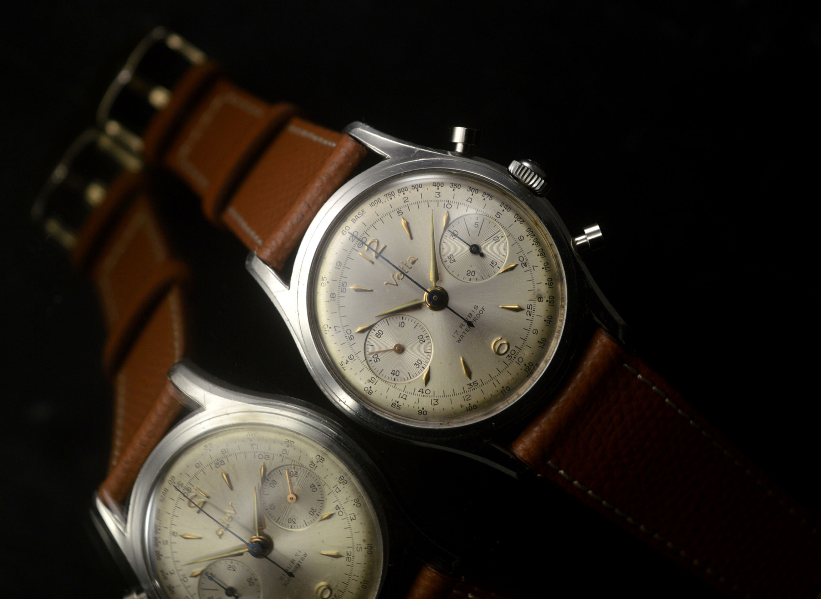 VETTA RARE MEN'S VINTAGE WATERPROOF STAINLESS STEEL CHRONOGRAPH 37,5MM VAL. 23