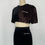 Thumbnail: God Said Couture Velvet 2 Tone Black & Brown 2 Piece Crop/Skirt