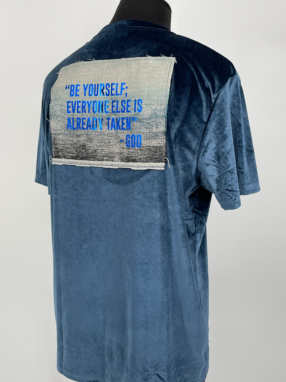 Thumbnail: God Said Couture Classic Ice Blue Velvet T
