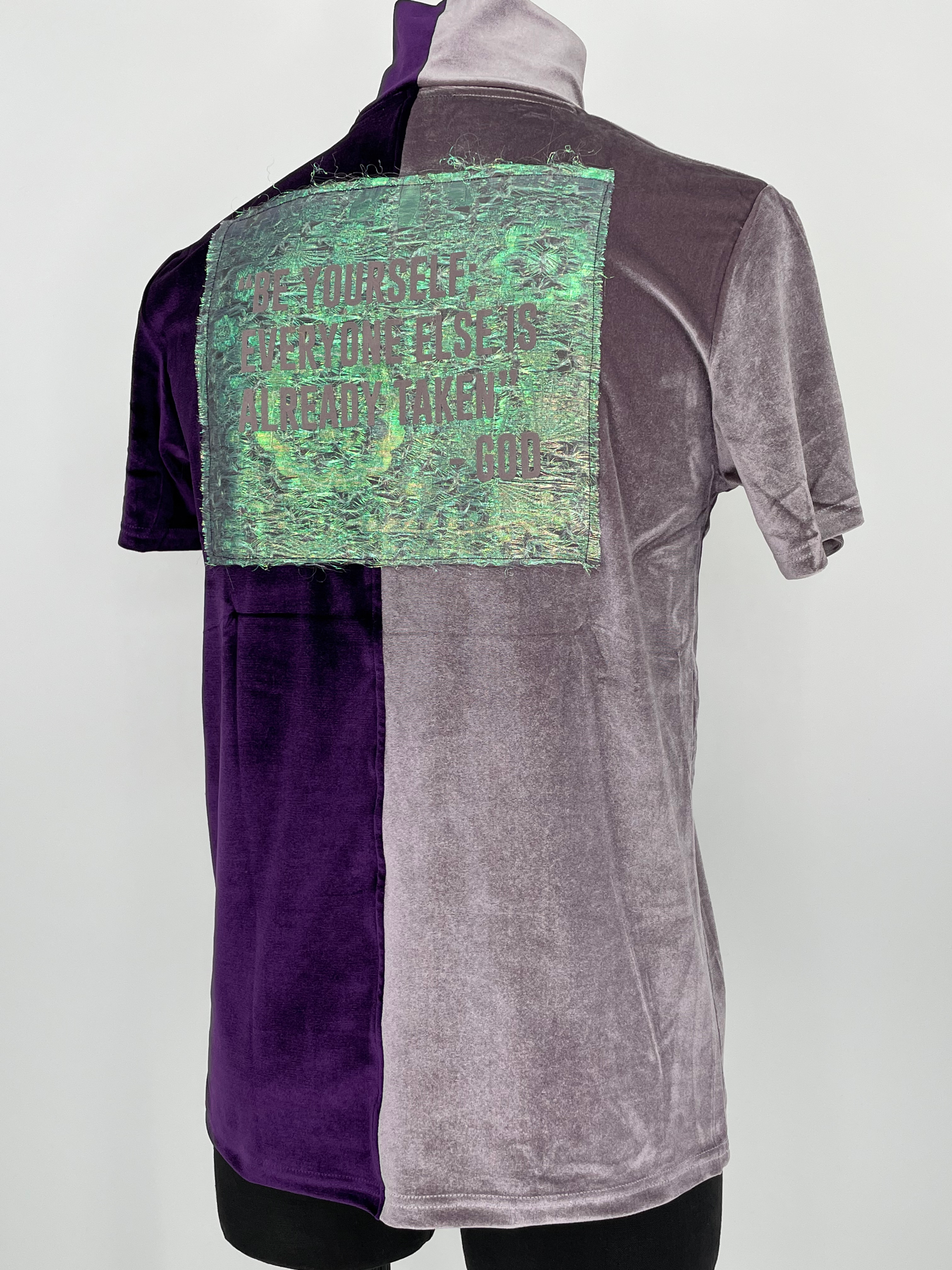 God Said Couture 2 Tone Purple & Lavender Velvet Turtle Neck