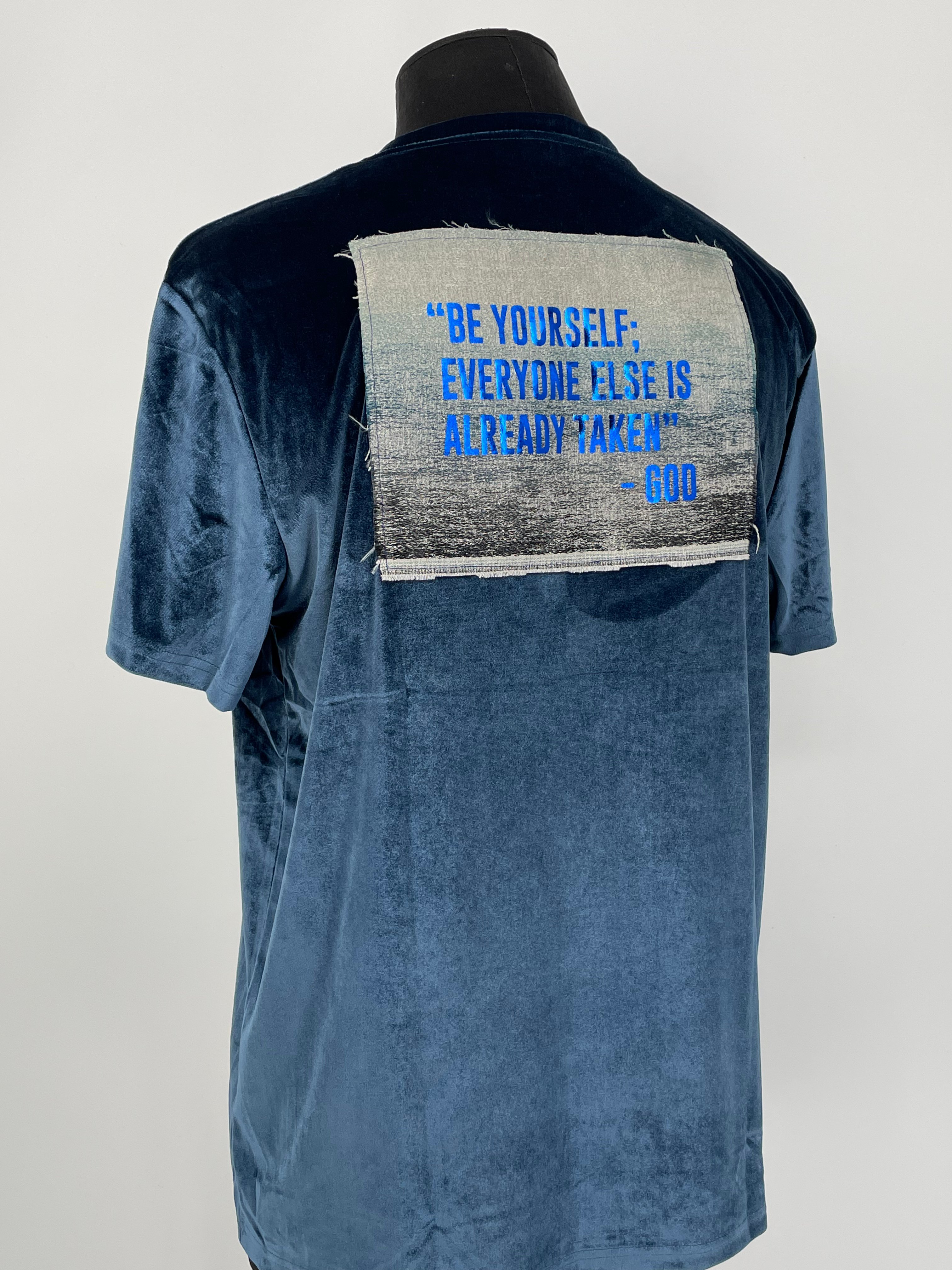 God Said Couture Classic Ice Blue Velvet T