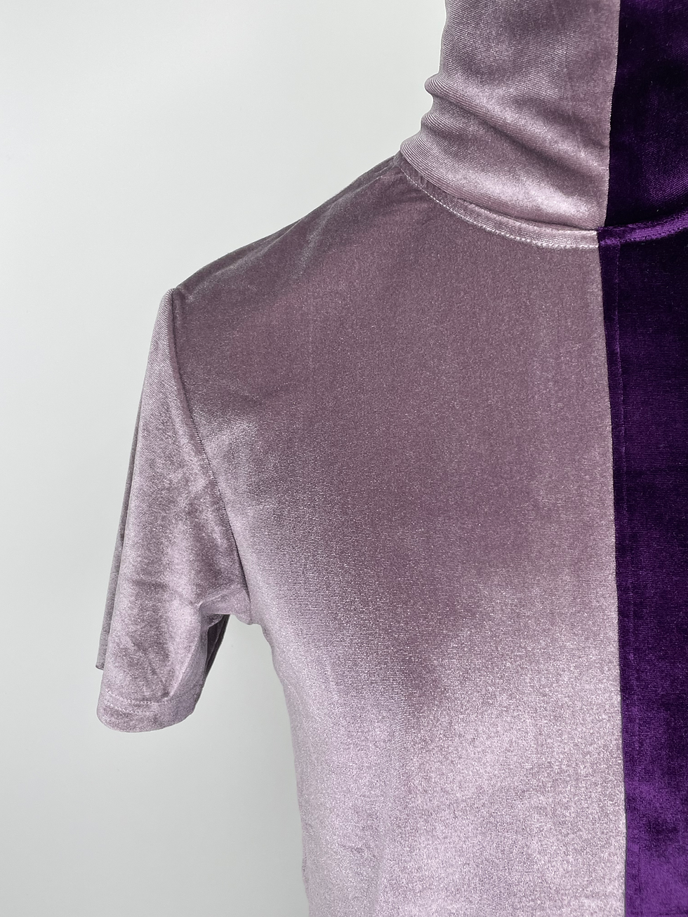 Thumbnail: God Said Couture 2 Tone Purple & Lavender Velvet Turtle Neck