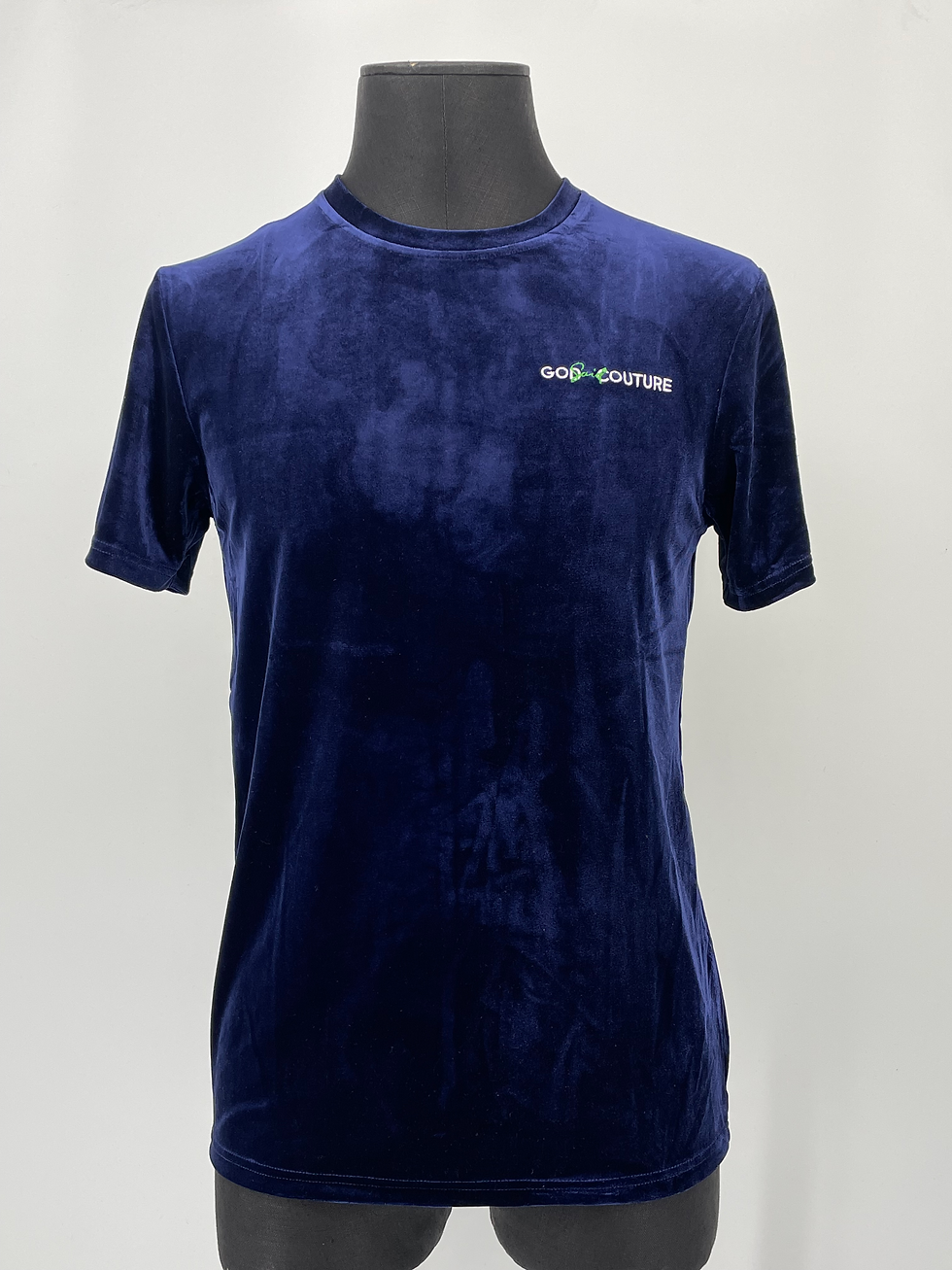 Thumbnail: God Said Couture Classic Navy Velvet T