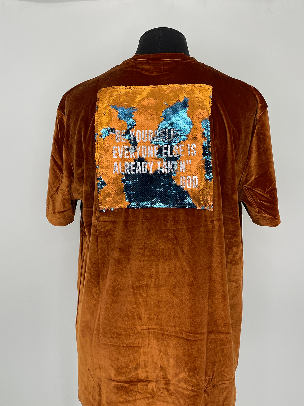 Thumbnail: God Said Couture Classic Burnt Orange Velvet T