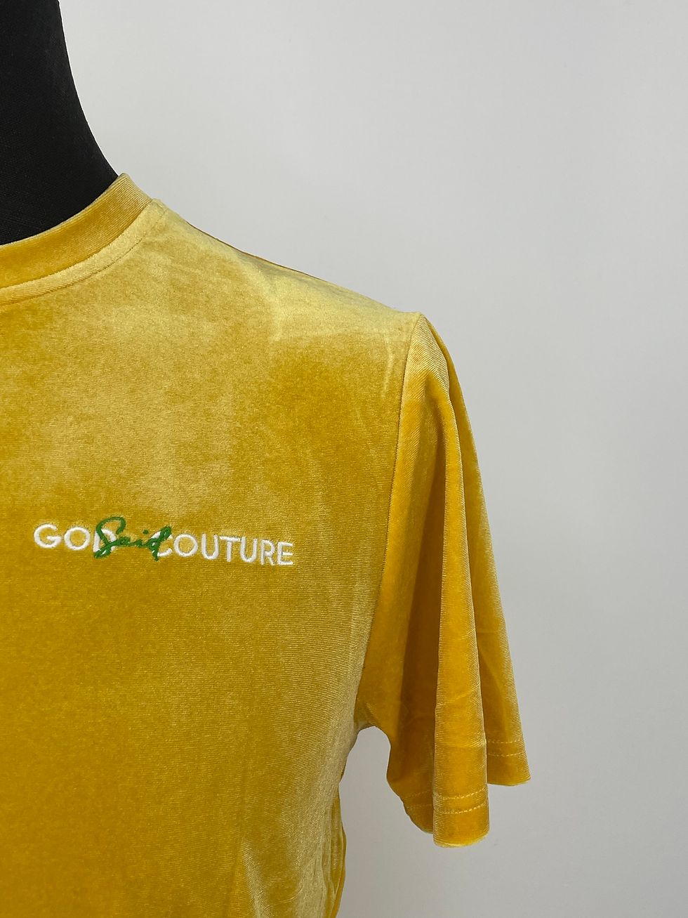 Thumbnail: God Said Couture Classic Mustard Velvet T