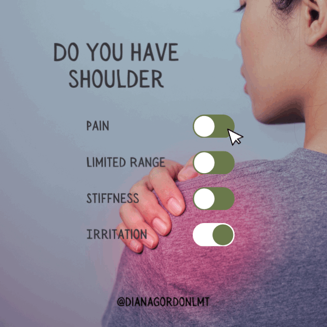 women rubbing her shoulder in pain dianagordonlmt blog