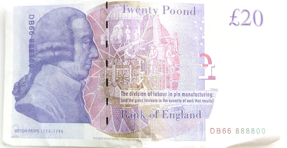 Миниатюра: 20 UK Pounds банкноти, парти, диско, сувенирни банкноти