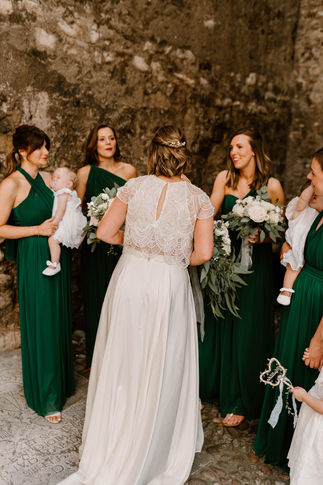 Bride and Bridesmaids. Destination Wedding at Lake Garda, Italy. With Amy Woodham Photography.
