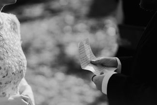 Couple during their elopement ceremony. Destination Wedding in New York City. With Amy Woodham Photography