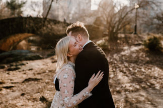 Couple during their elopement ceremony. Destination Wedding in New York City. With Amy Woodham Photography
