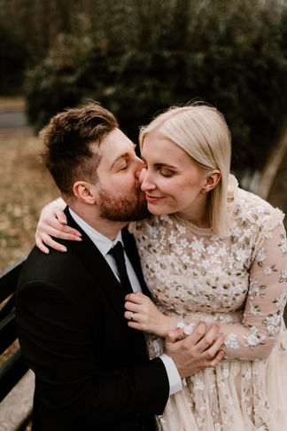 Bride and Groom during their portrait session. Destination Wedding in New York City. With Amy Woodham Photography