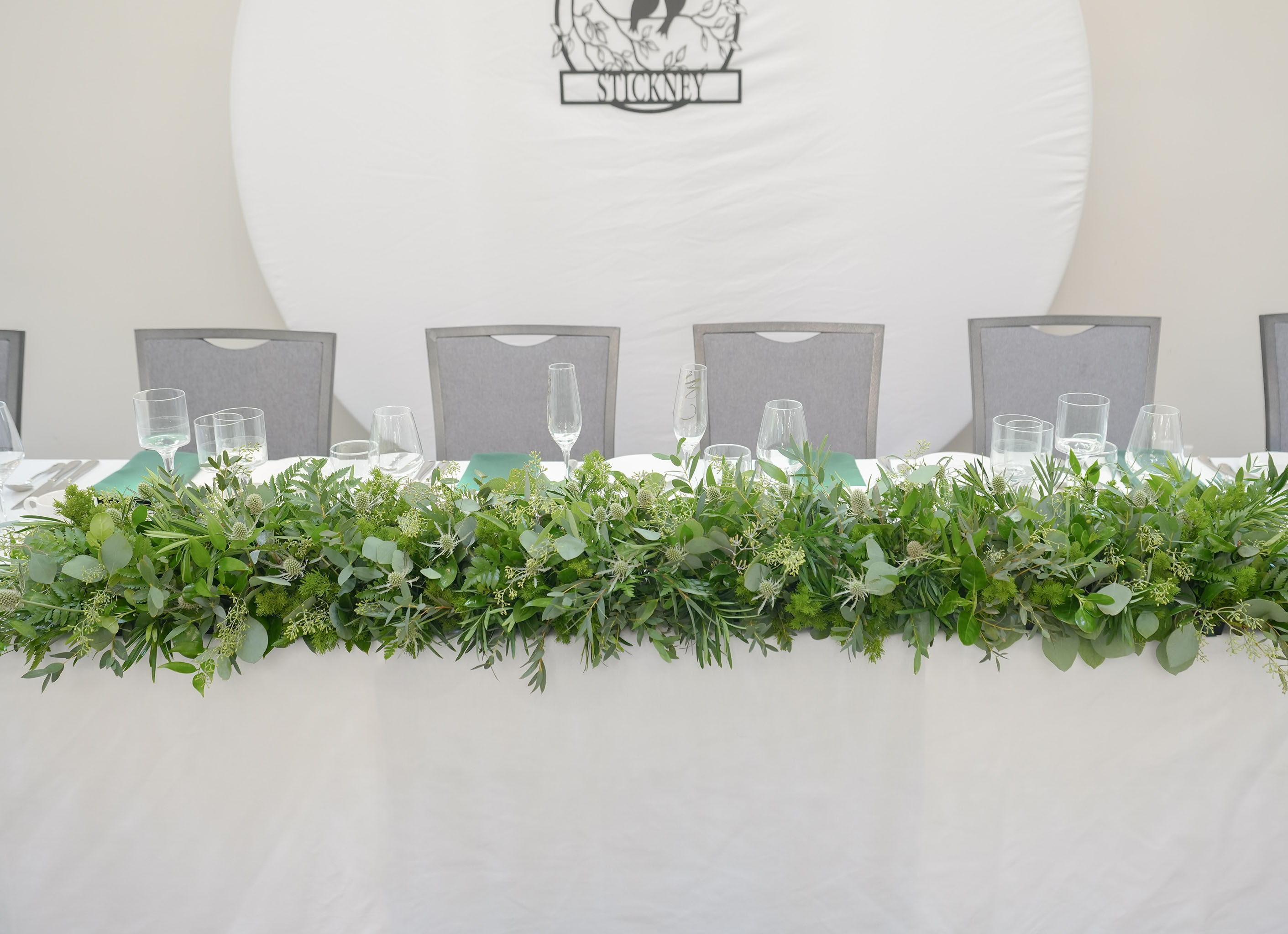 6ft mixed greenary table runner