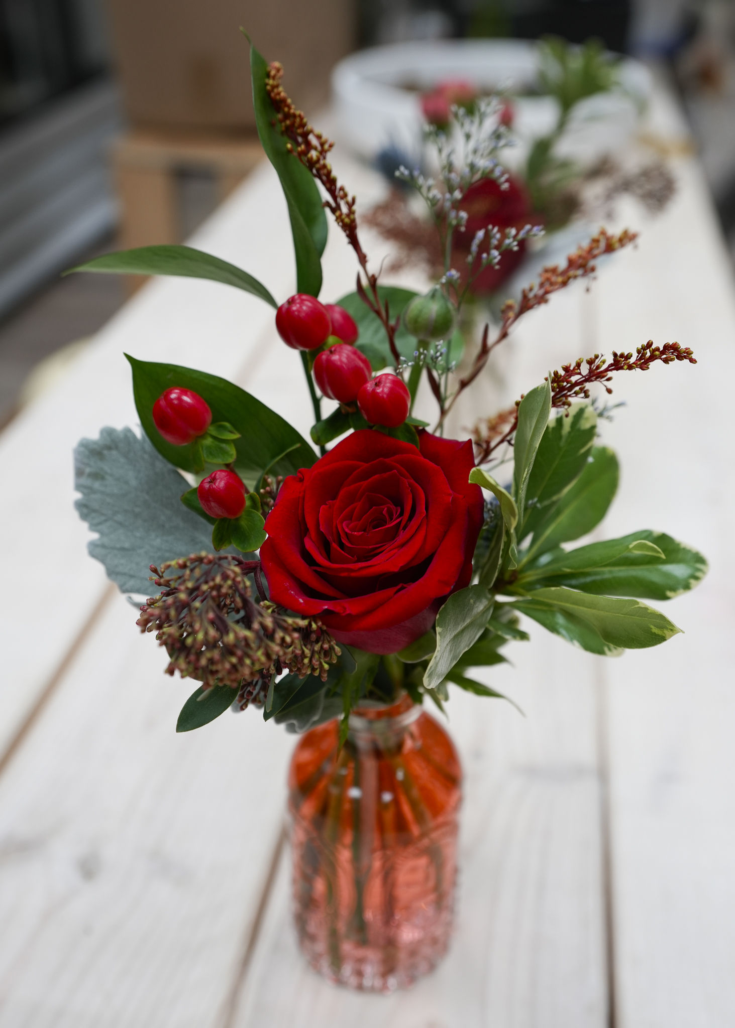 Crimson Elegance Centerpiece
