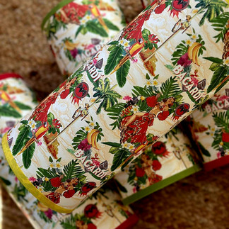 Company Brand printed onto lampshades with contrasting trim