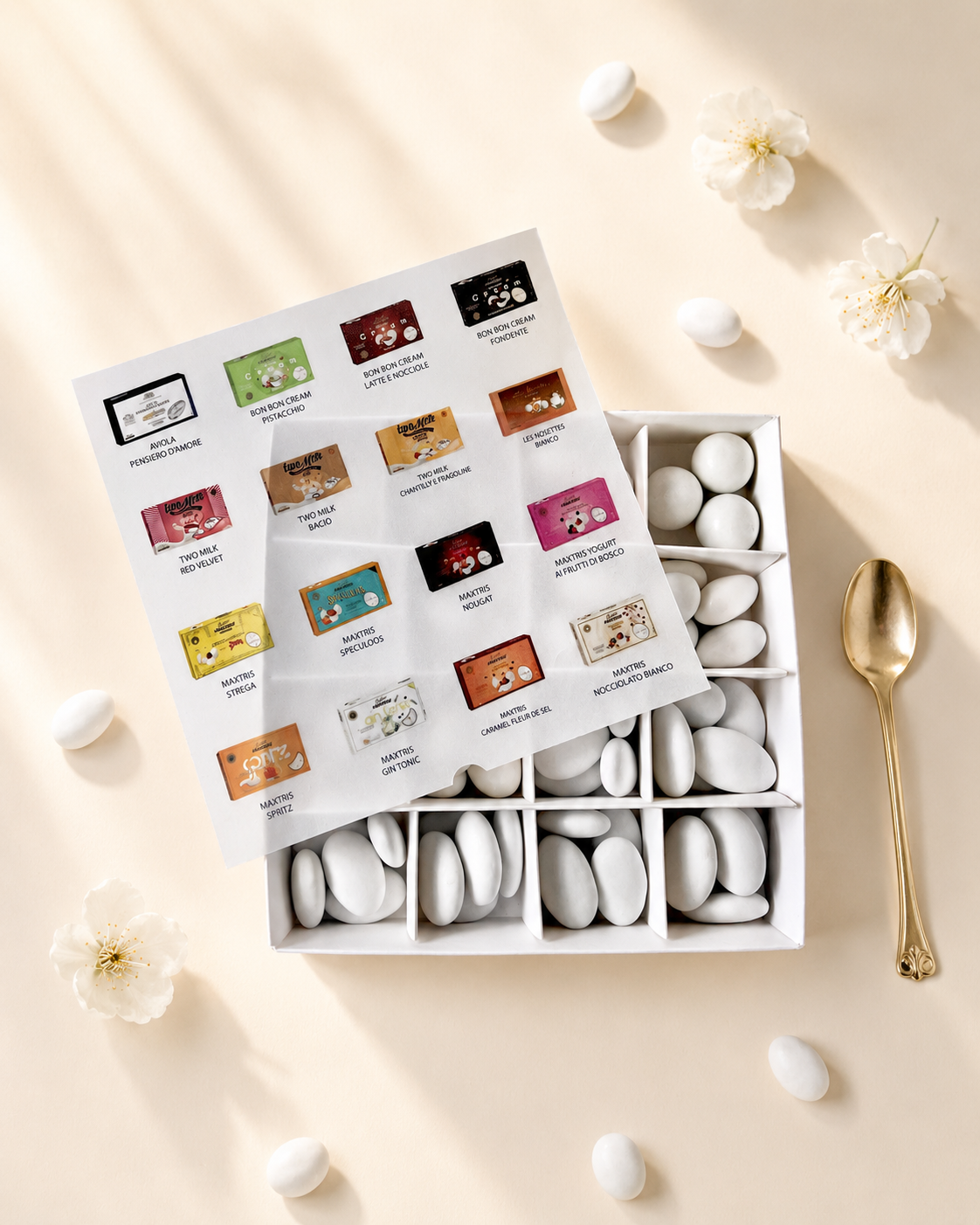 Kit Degustazione Confetti Maxtris 16 Gusti - Scatola degustazione confetti ideale per scegliere i propri gusti