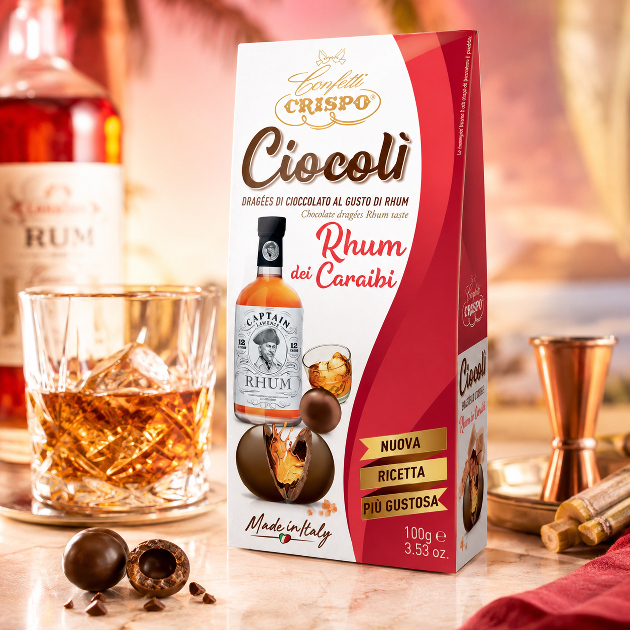 Ciocolì Crispo Rhum dei Caraibi – 100 g