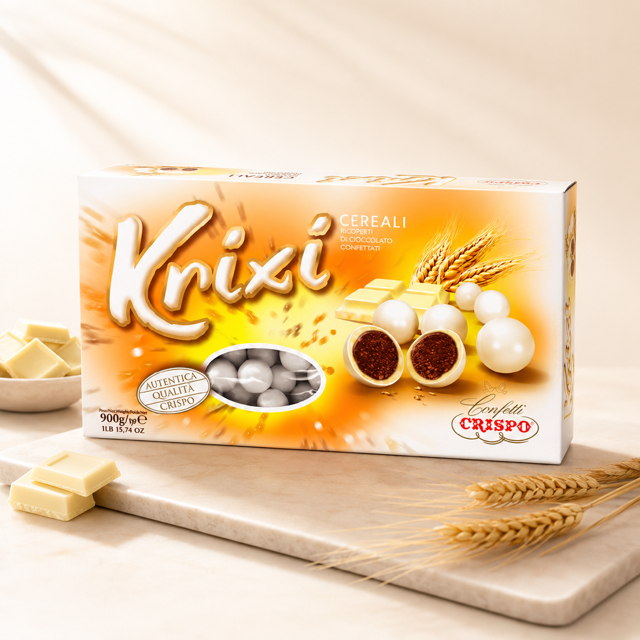 Crispo Confetti Krixi Bianchi - Confetti ai cereali bianchi per matrimoni e cerimonie eleganti