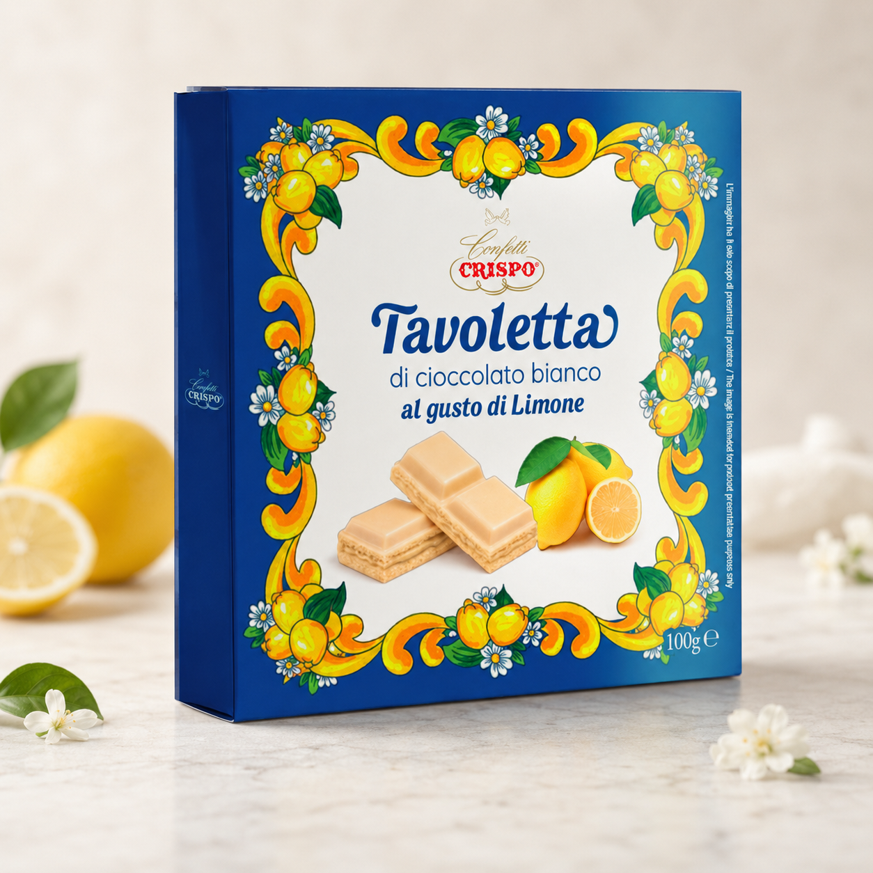 Tavoletta Crispo di Cioccolato Bianco al Limone – 100 g