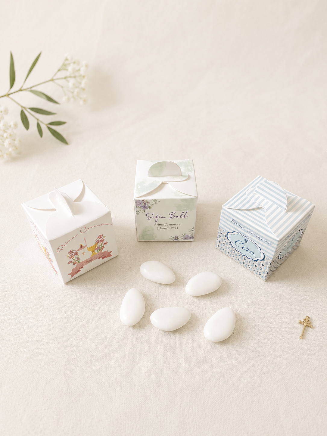 Scatolina bauletto Comunione e Cresima personalizzata con confetti