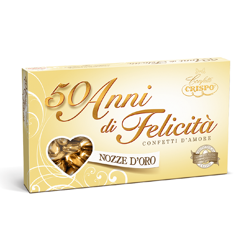 Confetti Crispo 50 anni di Felicità - Mandorla oro