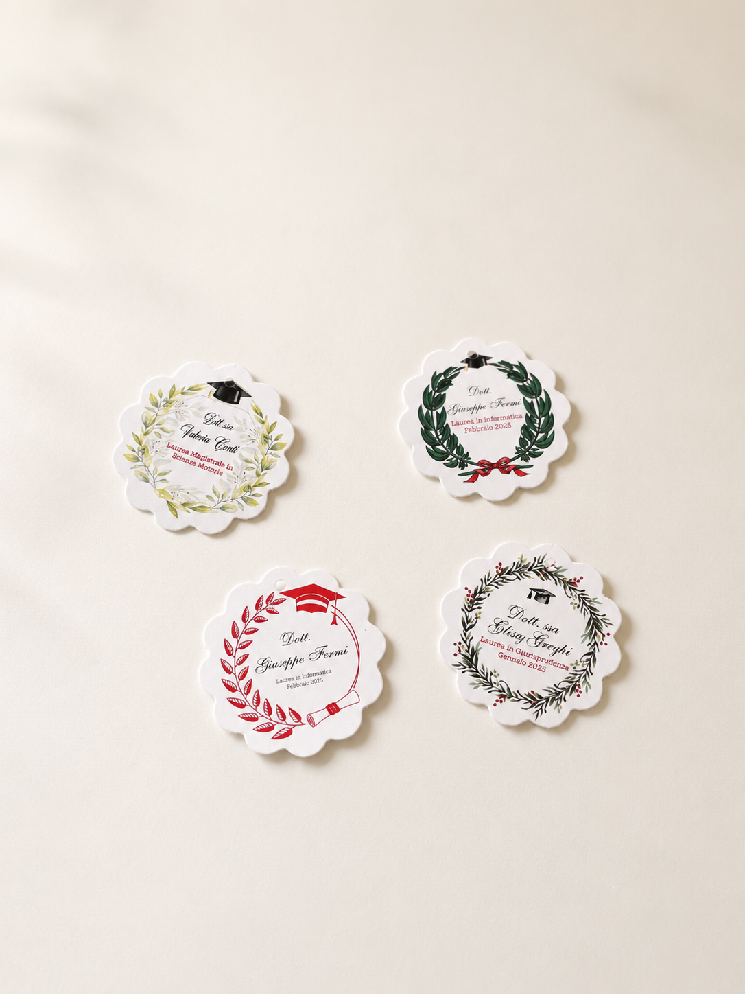 Kit tag orlati personalizzati laurea