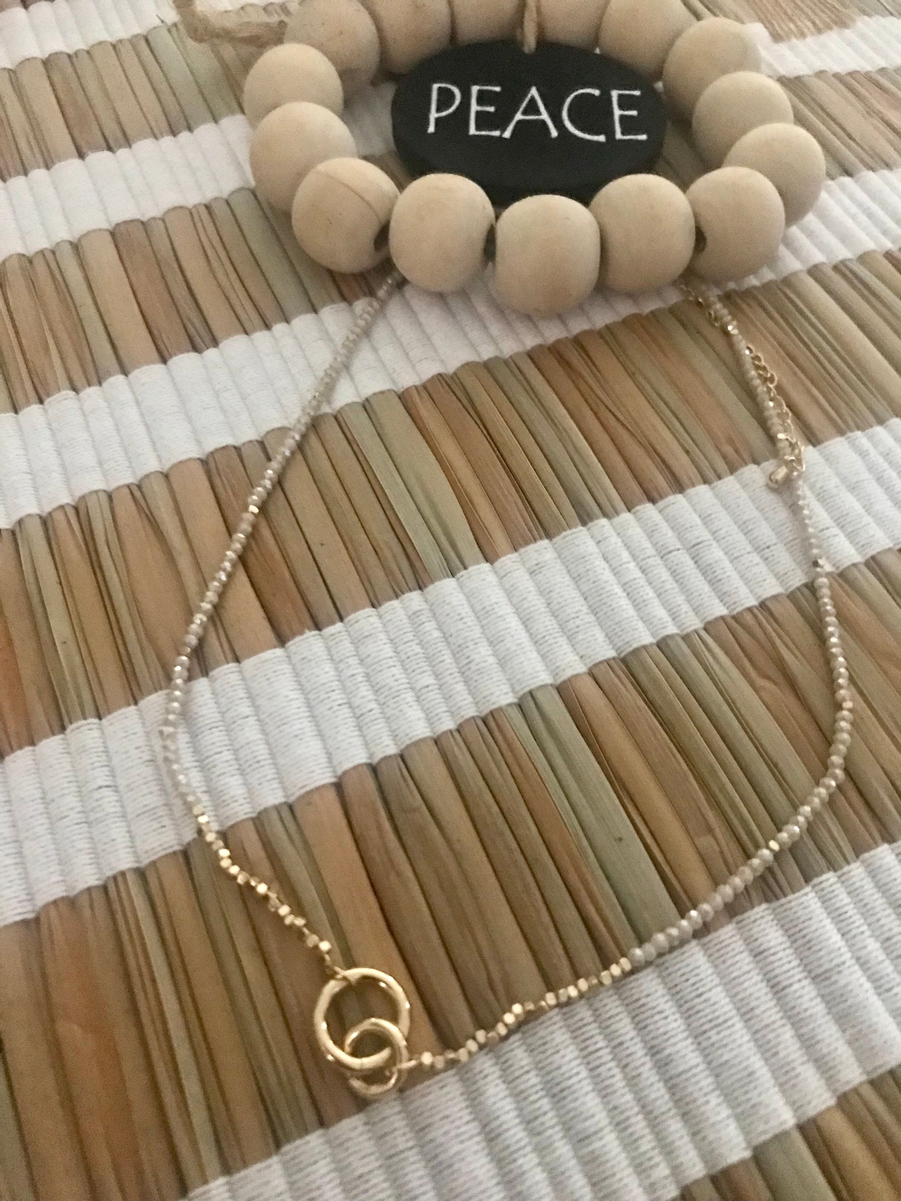 Golden beed Circle Necklace