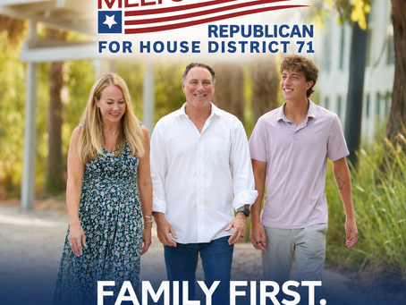 Melton Little with his family in Manatee County, Florida, representing his family-first approach to public service