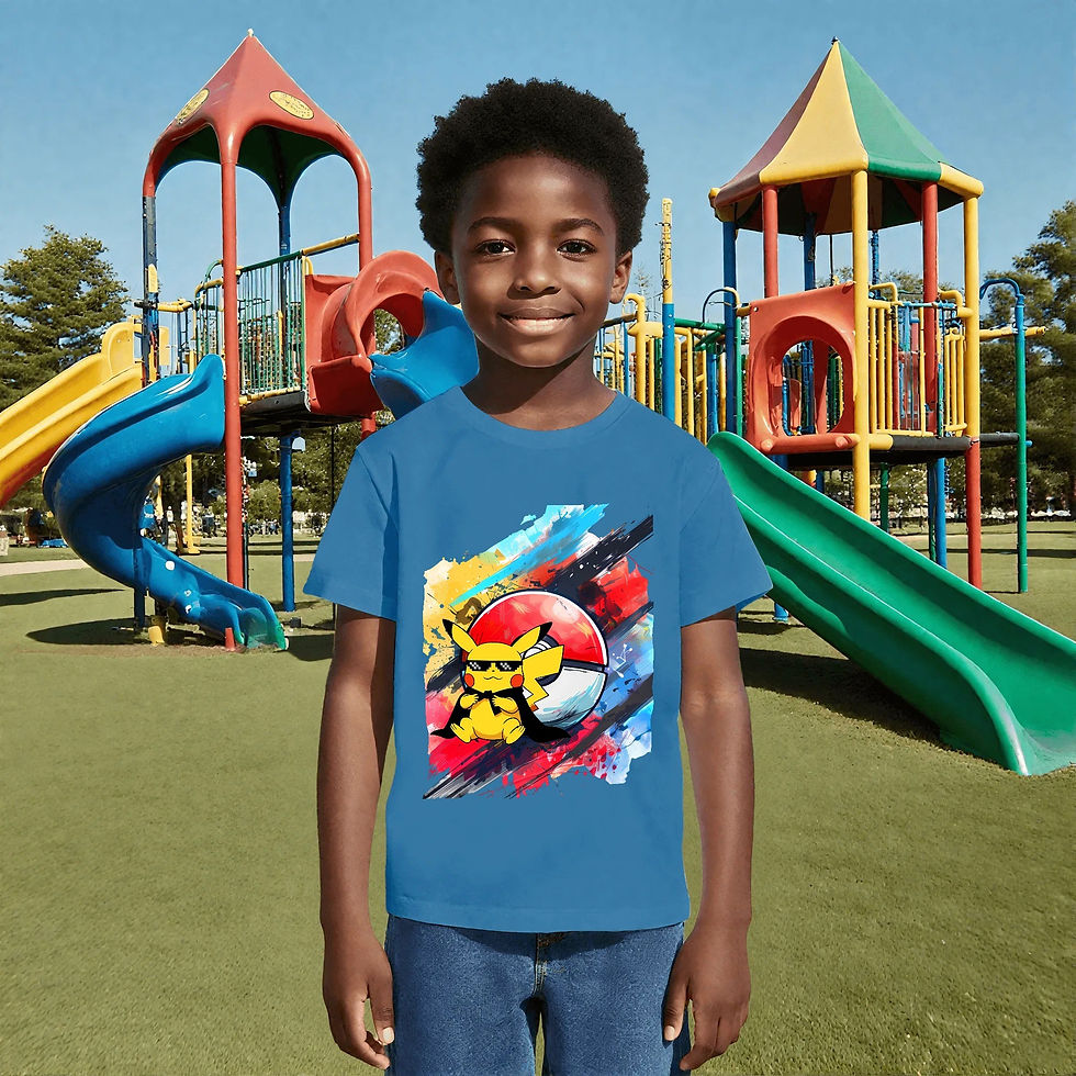 الصورة المصغرة: Cool Cat and ball in US- Kids Crew neck T-shirts