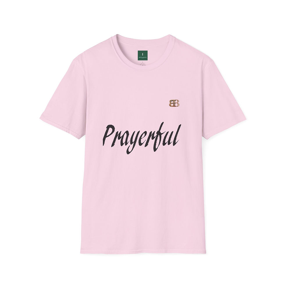 थंबनेल: Prayerful Unisex Softstyle T-Shirt - Faith-Inspired Tee