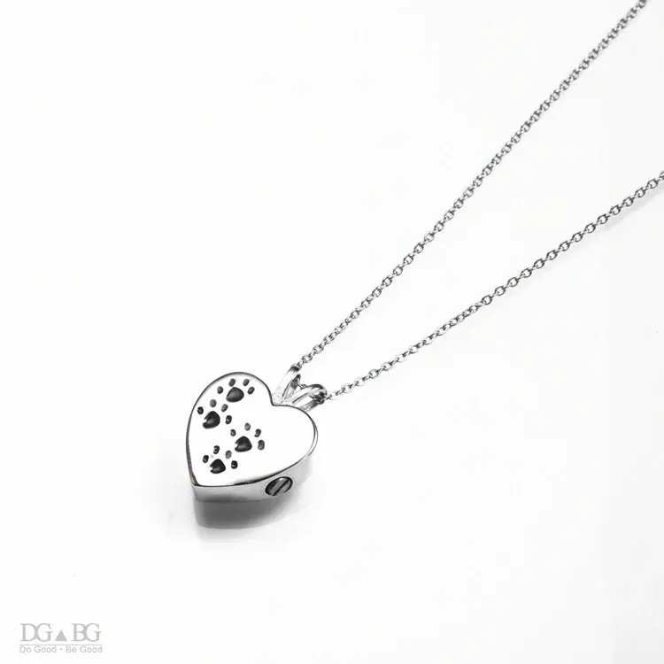 縮圖：Keepsake Heart Pet Urn Titanium Steel Openable Locket