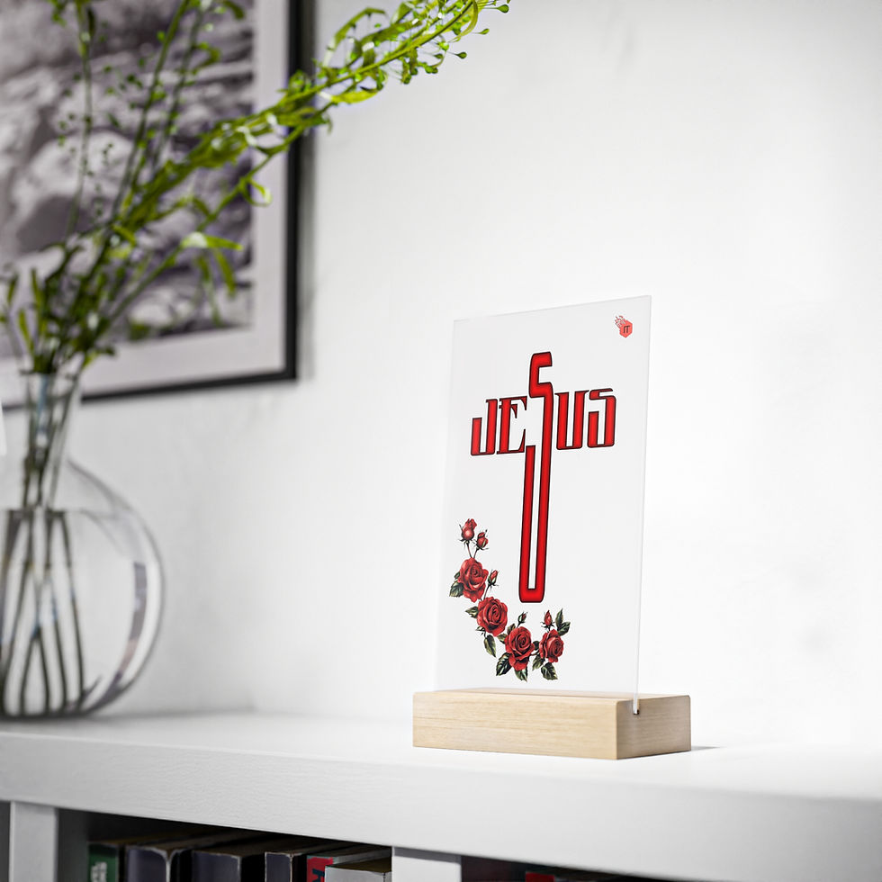 縮圖：Inspirational Jesus Acrylic Sign with Wooden Stand