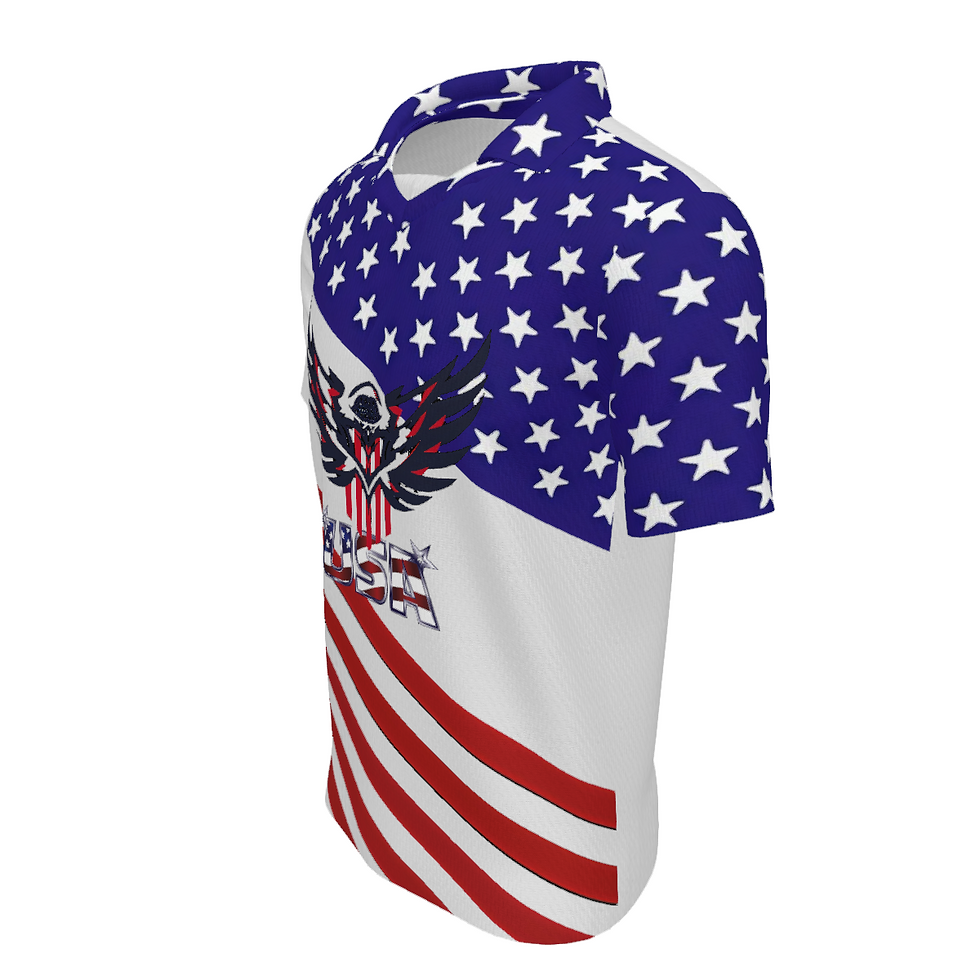 섬네일: (Independence Day) Wing Man Men's Turndown V-Neck T-Shirt