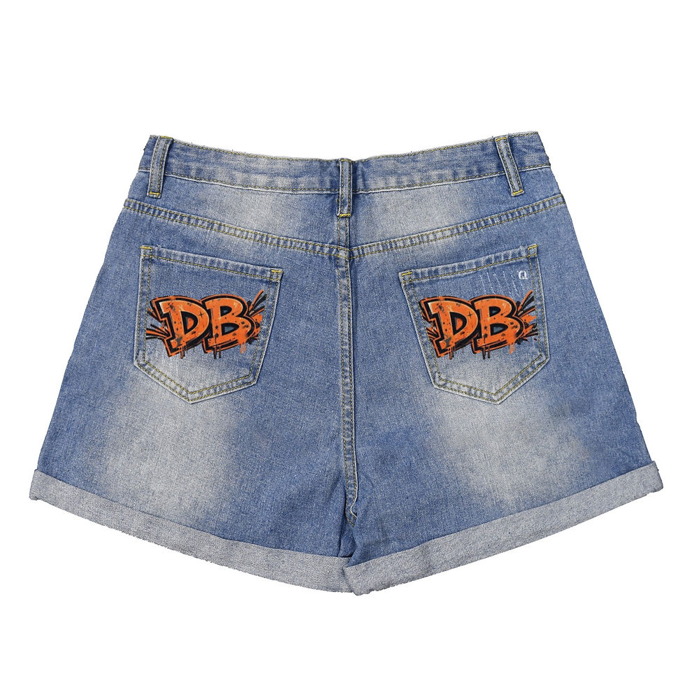 थंबनेल: DB Light-Wash Blue Denim Shorts