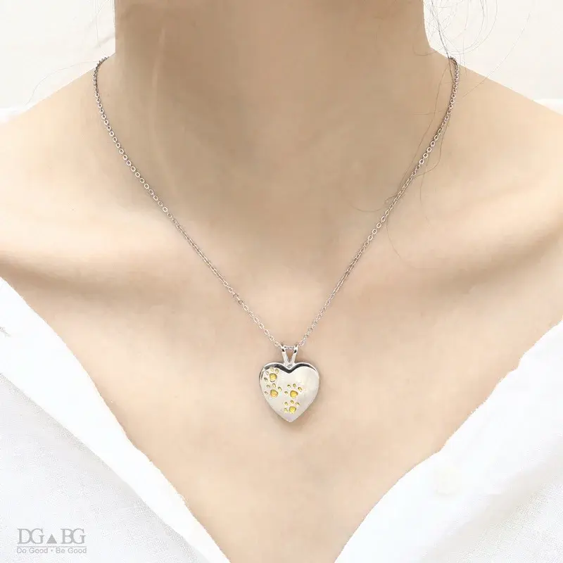 縮圖：Keepsake Heart Pet Urn Titanium Steel Openable Locket