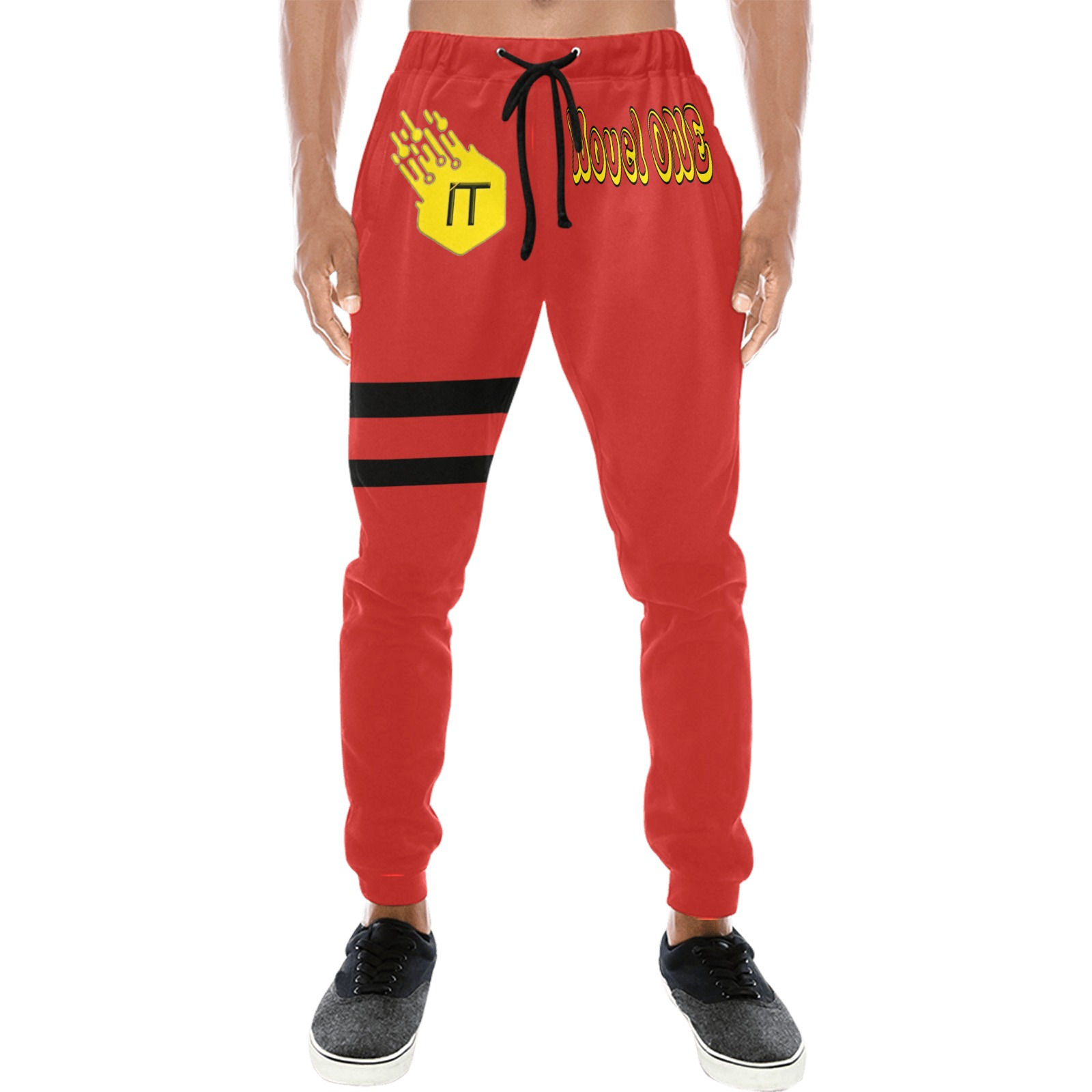 novel one red Men's All Over Print Sweatpants (Model L11)