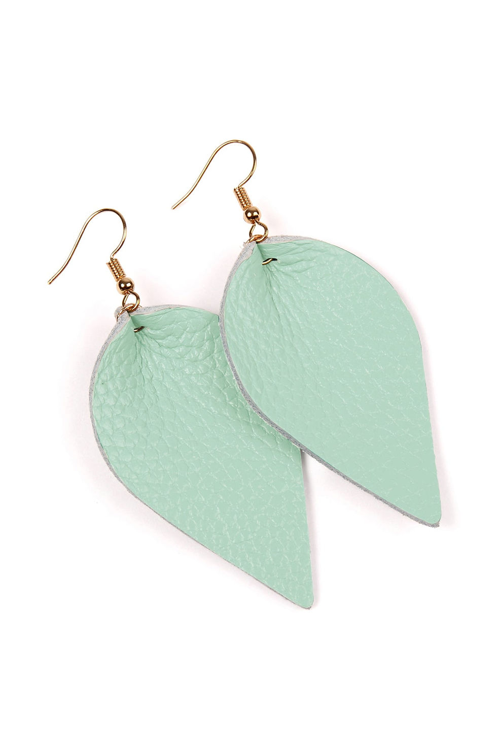 الصورة المصغرة: Teardrop Shape Pinched Leather Earrings