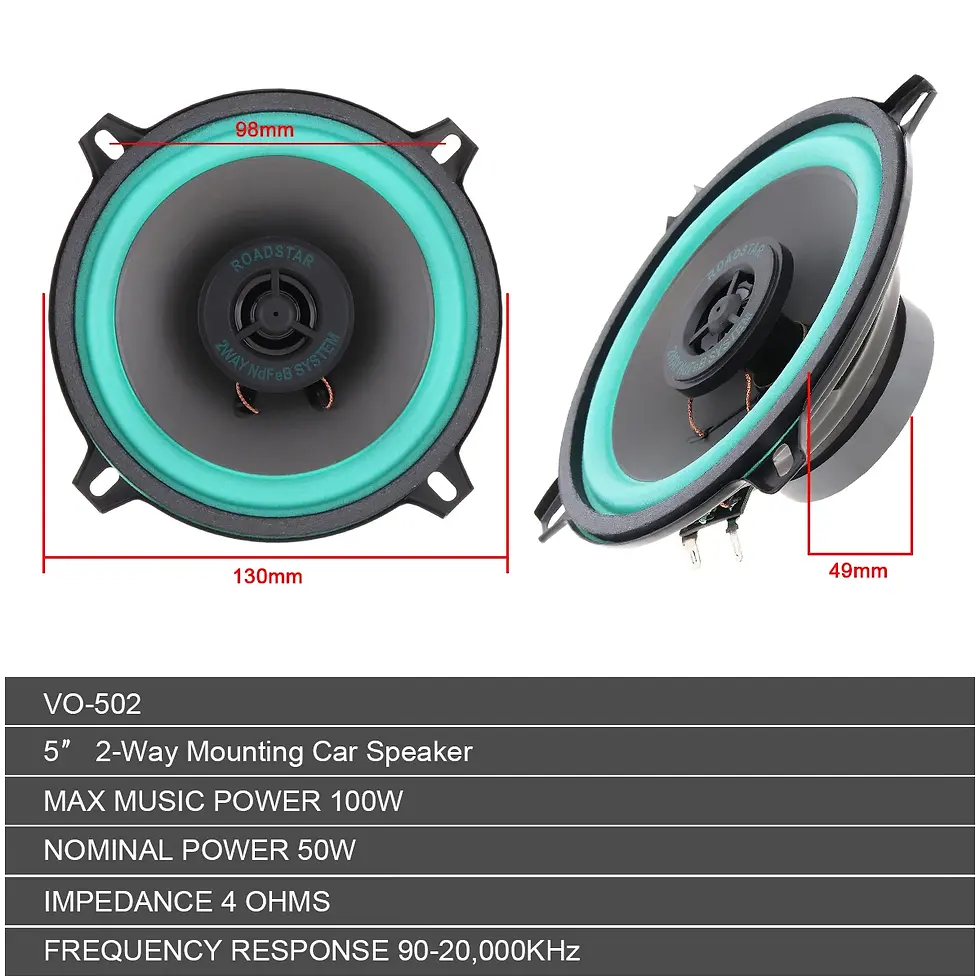 섬네일: 4 / 5 Inch 100W Universal Car HiFi Coaxial Speaker