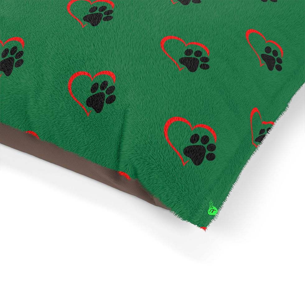Miniatura: Cozy Heart Paw Print Pet Bed - Perfect for Dog Lovers