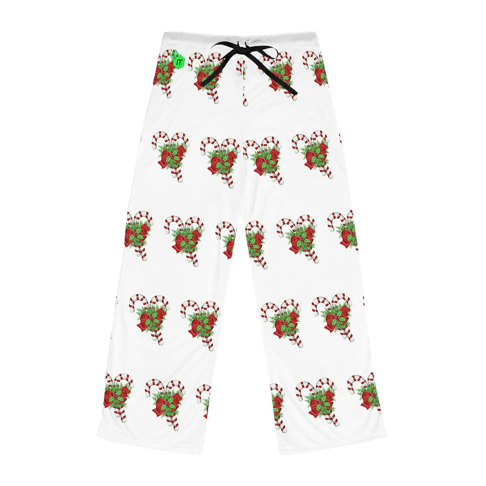 (X-mas) Festive Candy Cane Women's Pajama Pants