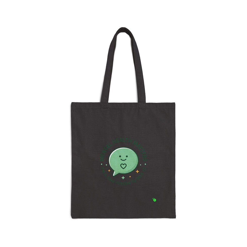 섬네일: Mental Health Matters Tote | wear green, awareness ribbon, be kind