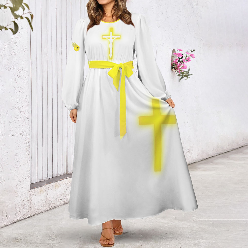 थंबनेल: Heavens Spark Belted Maxi Dress