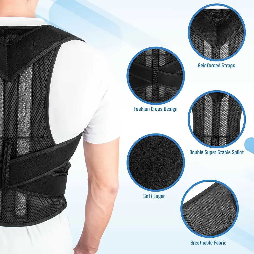 الصورة المصغرة: Adjustable Posture Corrector Back Support Shoulder Back Brace