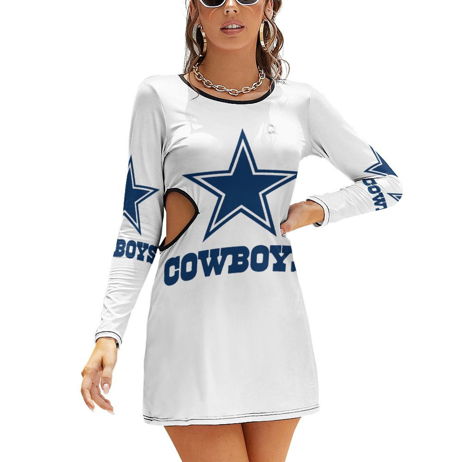 Custom team Slim dress/hollow waist Hollow Slim-Fit Dress