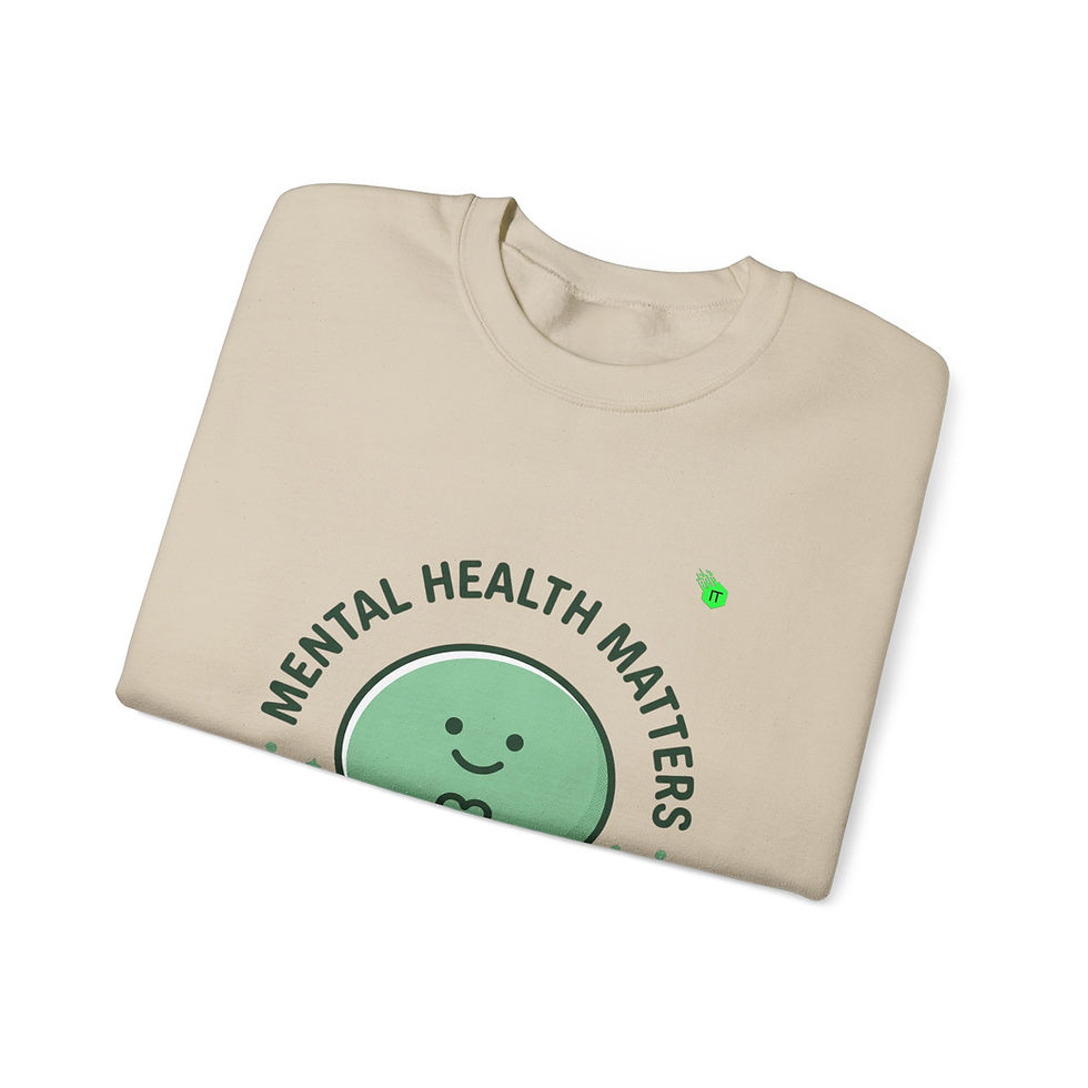 섬네일: Mental Health Matters Crewneck Sweatshirt | wear green, awareness ribbon