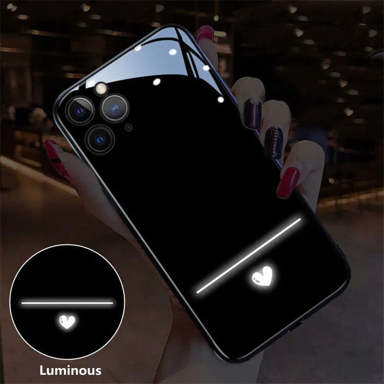 Thumbnail: LED Tempered Glass Light Up Phone Case/Calling Light Up Case iPhone 12 13 14