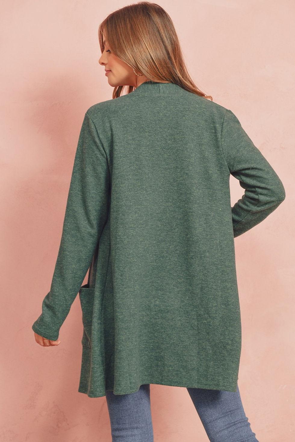 الصورة المصغرة: Brushed Melange Open Front Cardigan