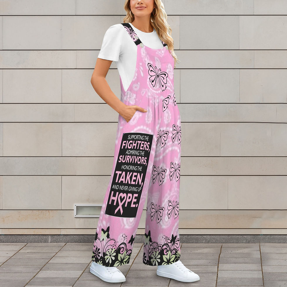 Miniatura: (Cancer Awareness) Care Pink Wide Leg Jumpsuit
