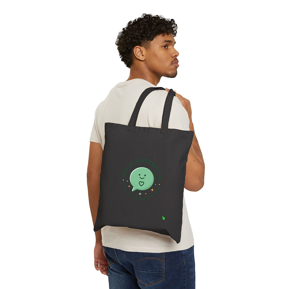 섬네일: Mental Health Matters Tote | wear green, awareness ribbon, be kind