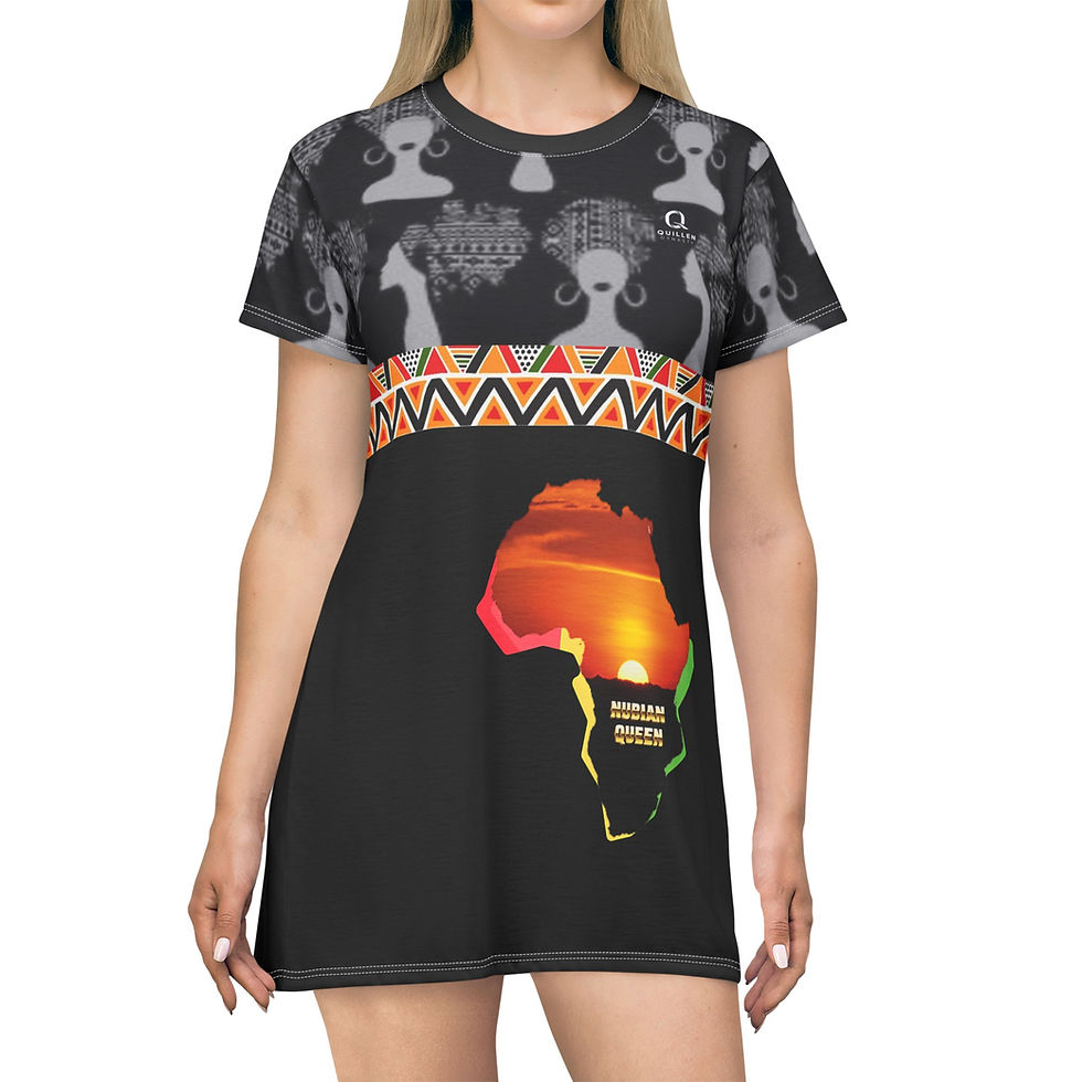 縮圖：Nubian Queen T-Shirt Dress - Empowering Fashion for Women